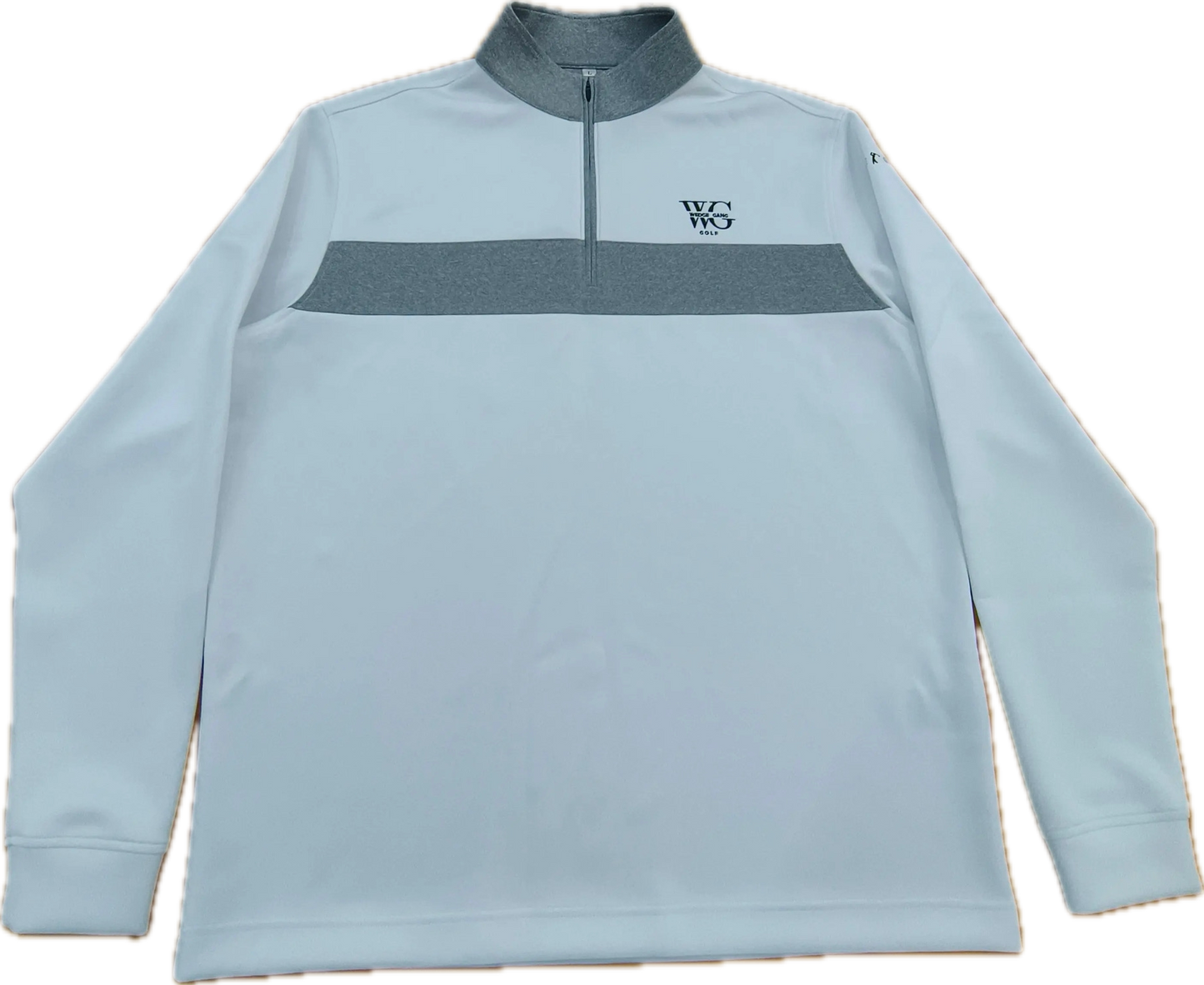 2025 White & Gray Quarter Zip Pullover