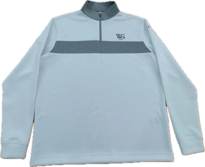 2025 White & Gray Quarter Zip Pullover